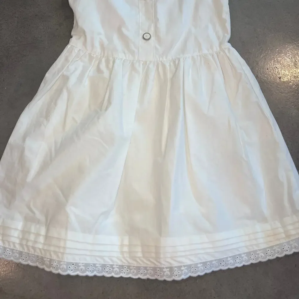 Nautica White 100 Cotton Summer Dress Girls size 7 NEW preppy summer